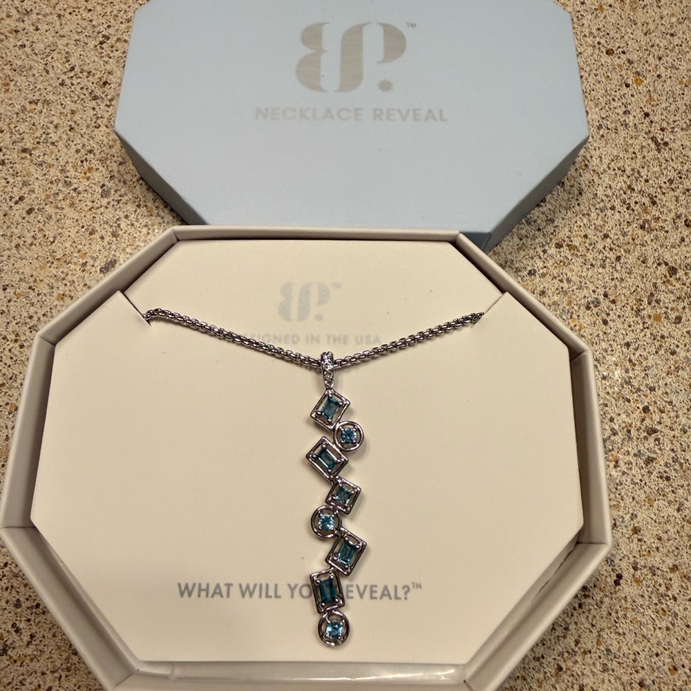 Bomb party paraiba tourmaline necklace on rhodium